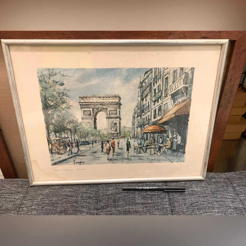 Vintage 1950’s Vargas Art Print Paris “Champs Elysées”